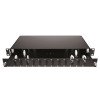 Patch panel 1U scorrevole vuoto per 12 adattatori ST simplex, nero RAL 9005