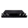Patch panel ottico scorrevole 19" 1U vuoto per 12 adattatori SC simplex o LC duplex – nero RAL 9005, profondità 225 mm