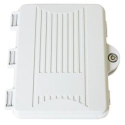 Cassetta ottica vuota IP65 per 4 fibre, plastica grigia, caricabile con 2 SC simplex/LC duplex o 4 giunzioni