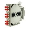 Cassetta ottica DIN rail precaricata con 6 adattatori SC/ST duplex monomodali grigi + portagiunti