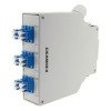 Cassetta ottica DIN rail precaricata con 6 adattatori LC duplex multimodali grigi + portagiunti