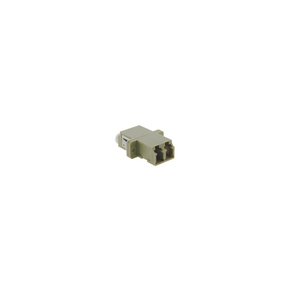 Adattatore ottico LC duplex multimodale, corpo plastico grigio, bussola ceramica