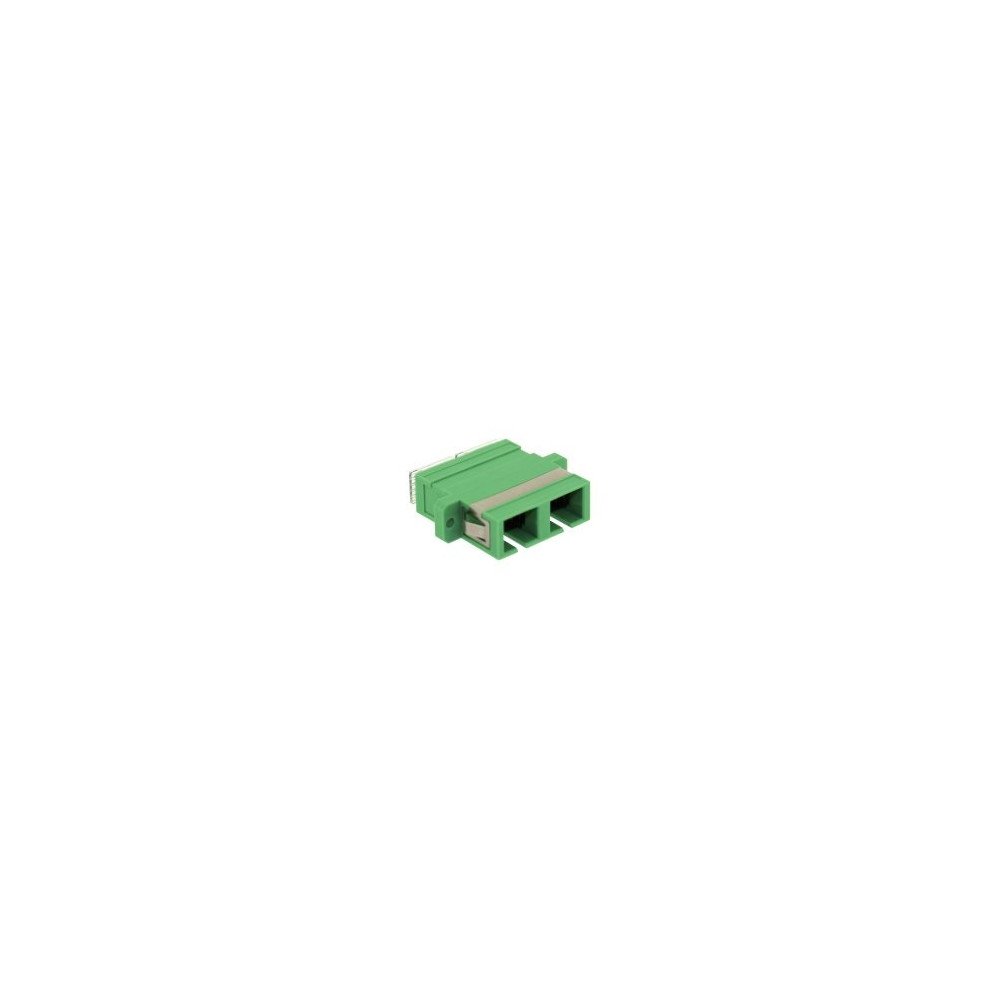 Adattatore ottico SC/APC duplex monomodale, corpo plastico verde, bussola ceramica