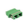 Adattatore ottico SC/APC duplex monomodale, corpo plastico verde, bussola ceramica