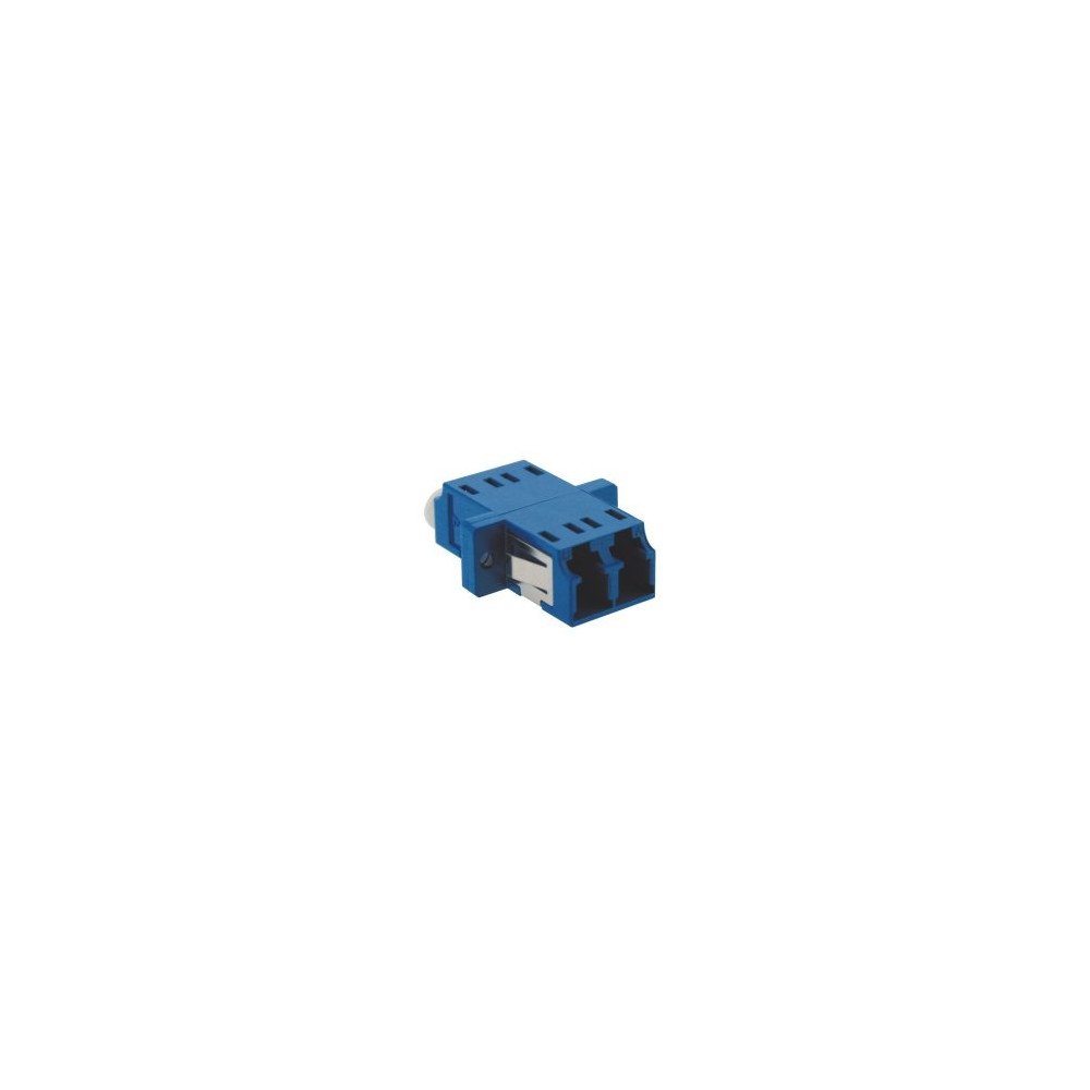 Adattatore ottico LC duplex monomodale, corpo plastico blu, bussola ceramica