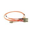 Patchcord ottico multimodale OM1 LC/SC duplex 1 m, LSZH Ø3 mm, arancione
