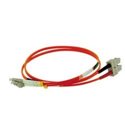 Patchcord ottico multimodale OM2 ST/ST duplex 1 m, LSZH Ø3 mm, arancione