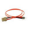 Patchcord ottico multimodale OM2 SC/ST duplex 1 m, LSZH Ø3 mm, arancione