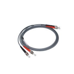Patchcord ottico multimodale OM3 ST/ST duplex 1 m, LSZH Ø3 mm, turchese