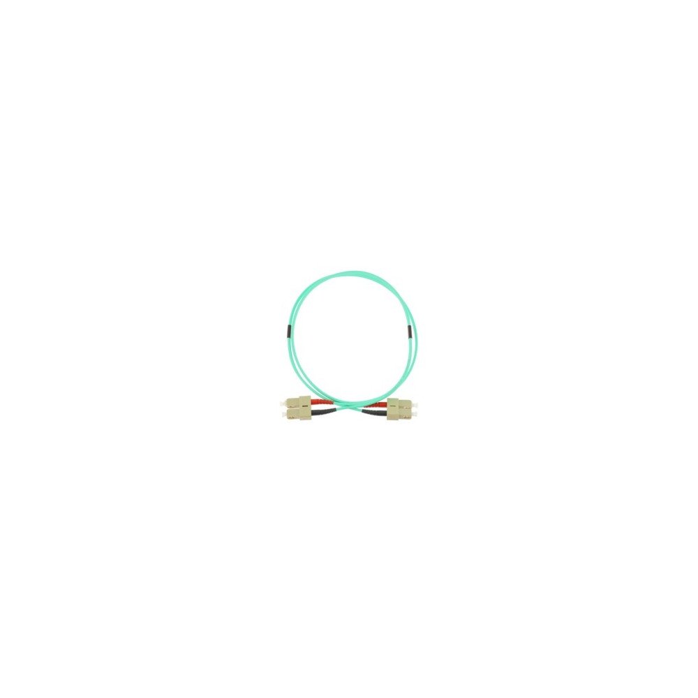 Patchcord ottico multimodale OM3 SC/SC duplex 1 m, LSZH Ø3 mm, turchese