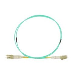 Patchcord ottico multimodale OM3 LC/LC duplex 2 m, LSZH Ø1,8 mm, turchese