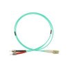 Patchcord ottico multimodale OM3 LC/ST duplex 1 m, LSZH Ø3 mm, turchese