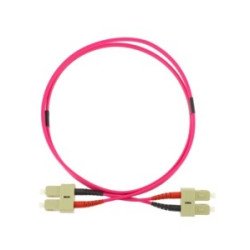 Patchcord ottico multimodale OM4 SC/SC duplex 1 m, LSZH Ø3 mm, viola