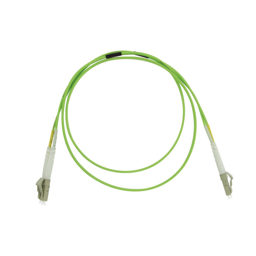 SC/SC OM5 50/125 µm duplex 1 m patchcord, LSZH Ø3 mm jacket, lime green colour
