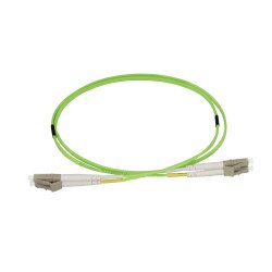 Patchcord ottico multimodale OM5 LC/LC duplex 1 m, LSZH Ø1,8 mm, verde lime