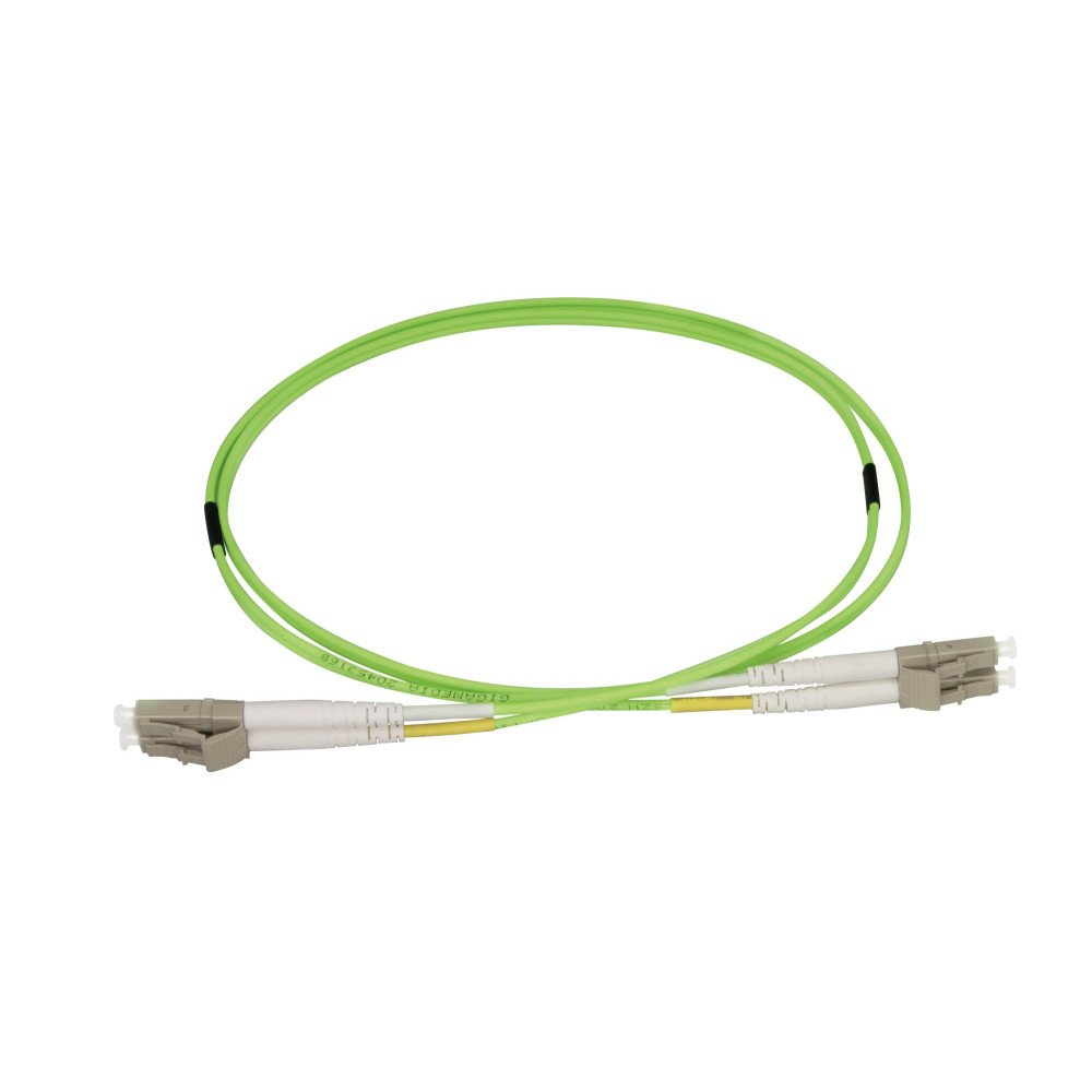 Patchcord ottico multimodale OM5 LC/LC duplex 1 m, LSZH Ø1,8 mm, verde lime