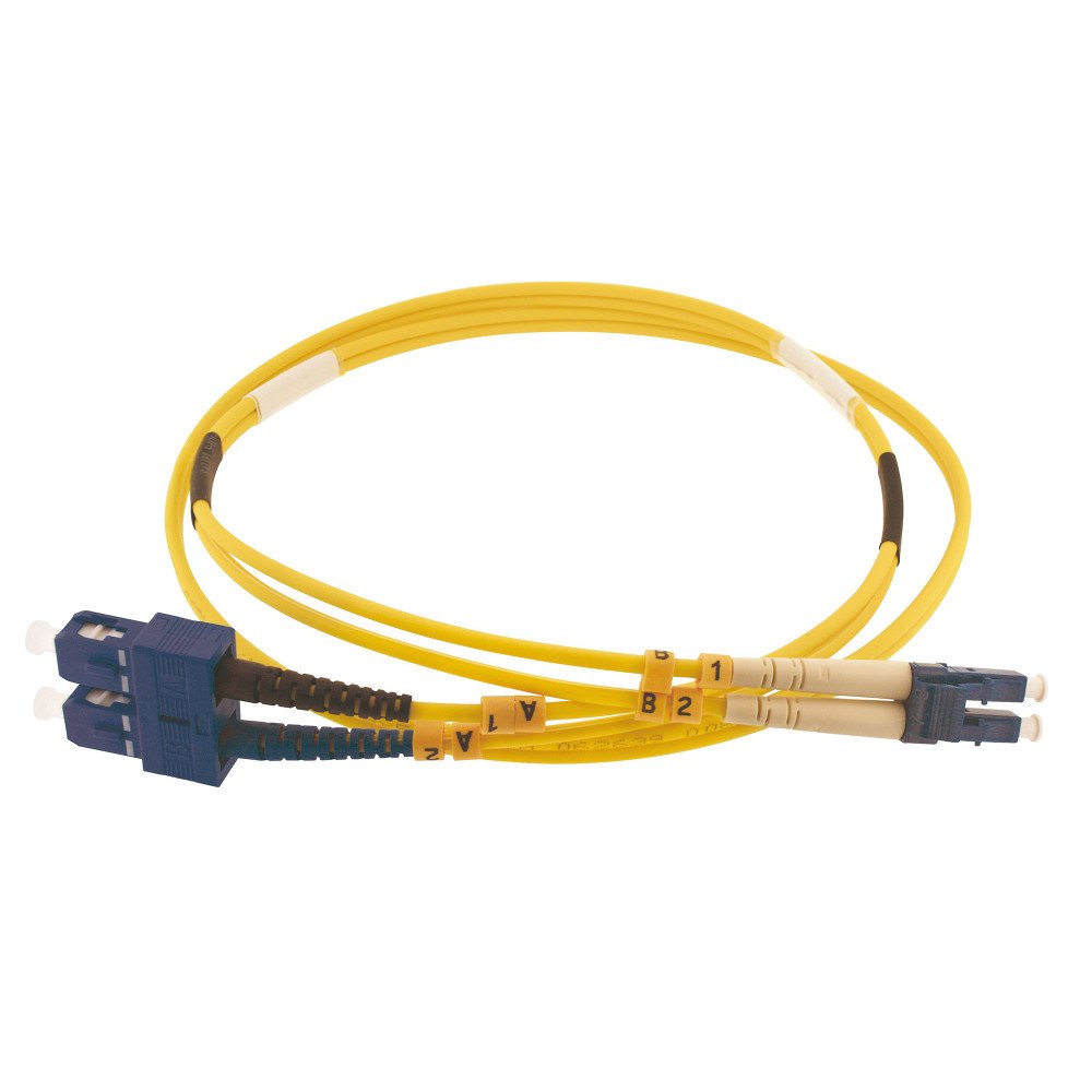 Patchcord ottico monomodale OS2 LC/SC-APC duplex 10 m, LSZH Ø2,8 mm, giallo