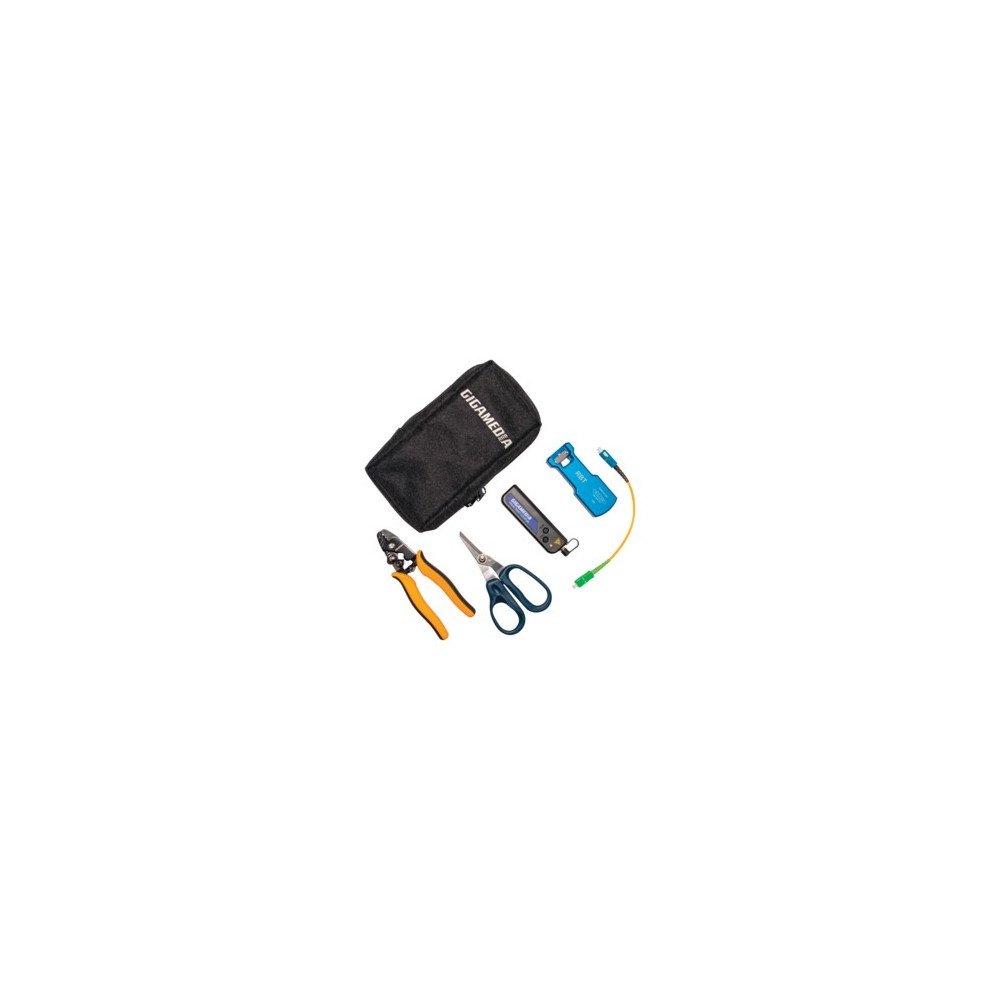 Kit attrezzi FTTH con stripper, forbici kevlar/aramide e VFL