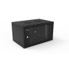 Cabinet INIBOX 6U 600x400 mm nero – porta vetro, accesso laterale, IP20