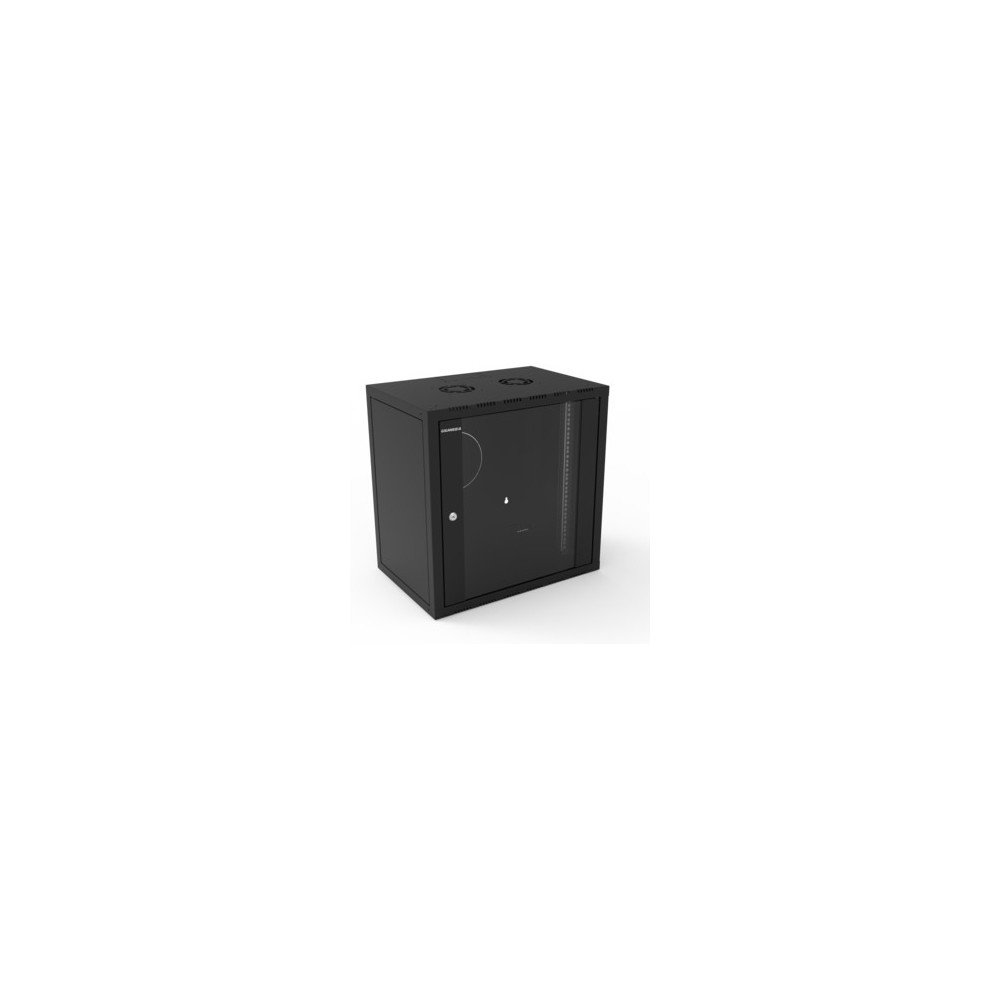 Cabinet INIBOX 12U 600x400 mm nero – porta vetro, accesso laterale, IP20