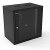 Cabinet INIBOX 12U 600x400 mm nero – porta vetro, accesso laterale, IP20
