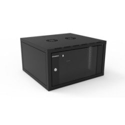 Cabinet INIBOX 6U 600x560 mm nero – porta vetro, accesso laterale, IP20