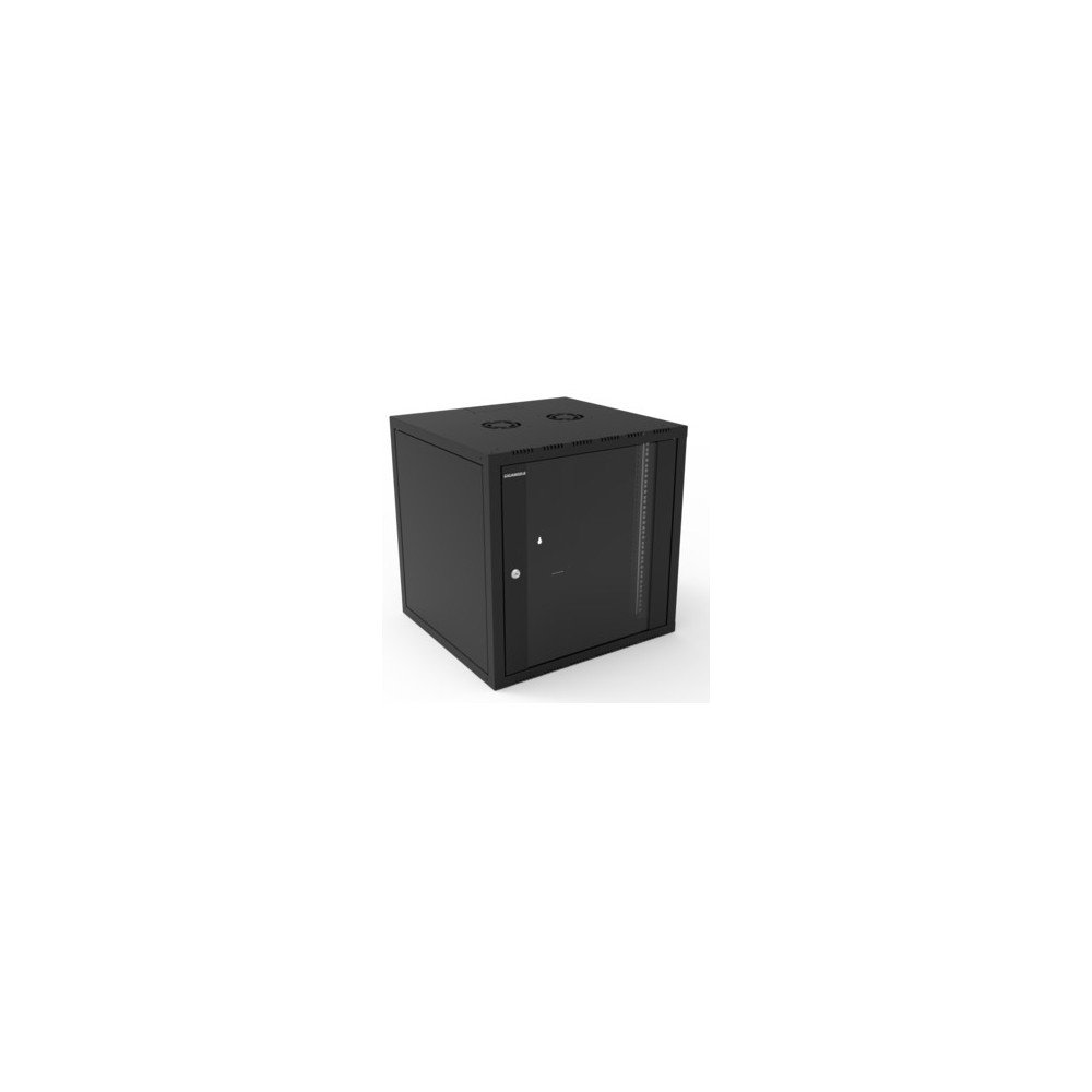 Cabinet INIBOX 12U 600x560 mm nero – porta vetro, accesso laterale, IP20