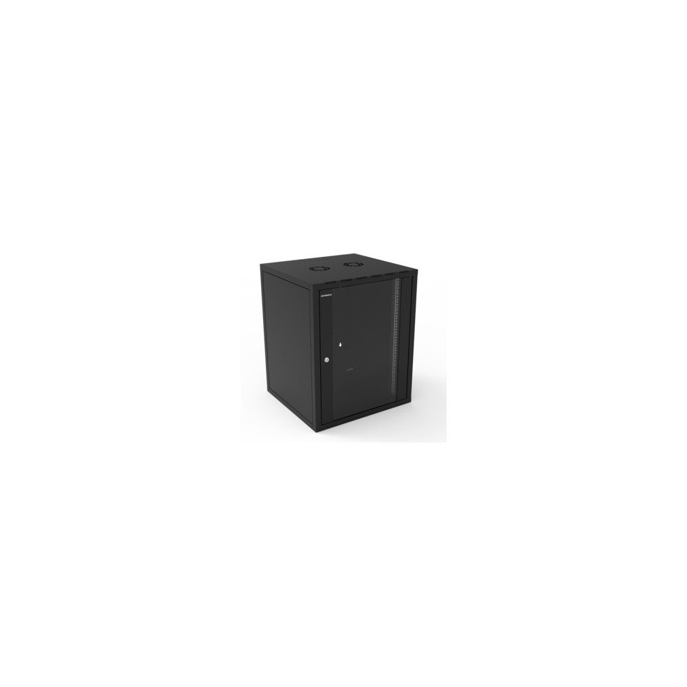 Cabinet INIBOX 15U 600x560 mm nero – porta vetro, accesso laterale, IP20