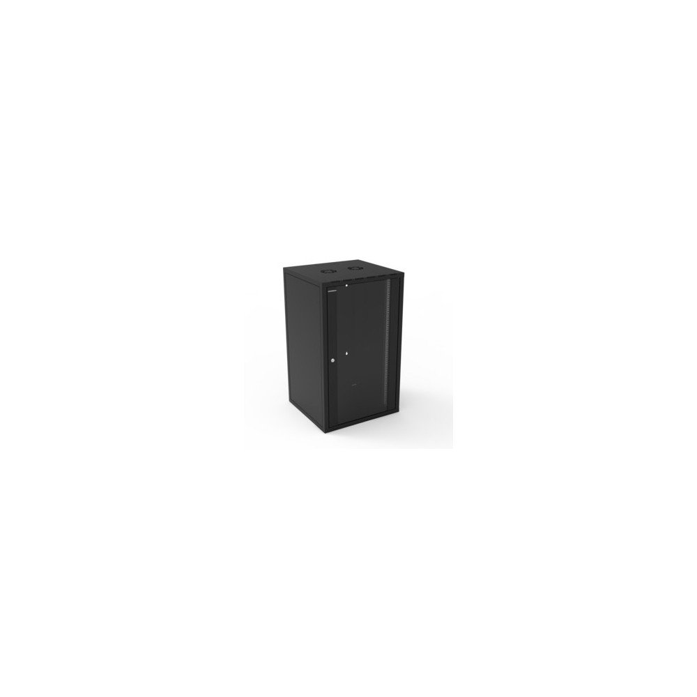 Cabinet INIBOX 21U 600x560 mm nero – porta vetro, accesso laterale, IP20
