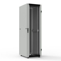 Armadio di cablaggio S250 42U 600x800 mm, grigio – telaio in alluminio, porta vetro, IP20
