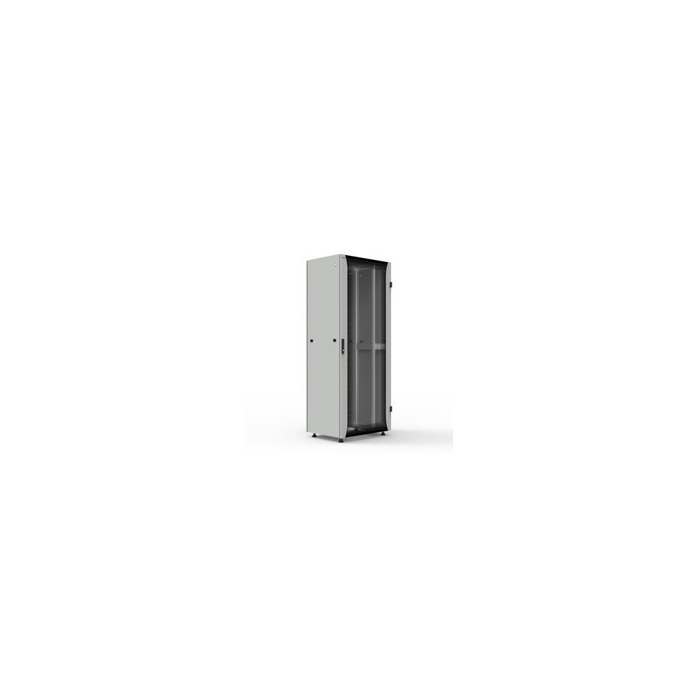 Armadio di cablaggio S250 42U 800x600 mm, grigio – telaio in alluminio, porta vetro, IP20