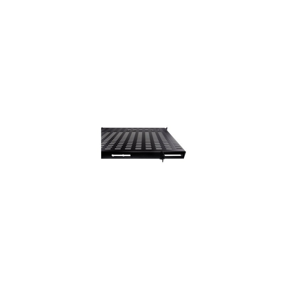 Mensola fissa 19" 1U, profondità 400 mm, nera – portata 100 kg