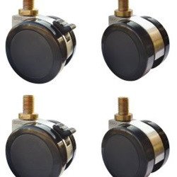 Set 4 ruote per armadi di cablaggio GIGARACK Type 250 (2 girevoli, 2 con freno) – portata 600 kg