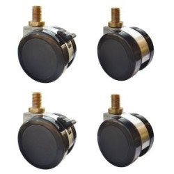 Set 4 ruote per armadi di cablaggio (2 girevoli, 2 con freno) – portata 600 kg