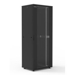 Armadio di cablaggio INIRACK 42U 800x600 mm, nero – porta vetro, IP20