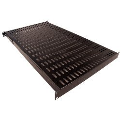 Mensola fissa 19" 1U, profondità 800 mm, nera – portata 100 kg