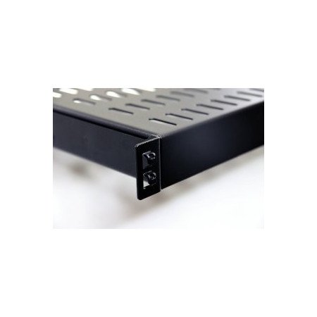 Mensola fissa 19" 1U, profondità 800 mm, nera – portata 100 kg
