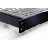 Mensola fissa 19" 1U, profondità 800 mm, nera – portata 100 kg
