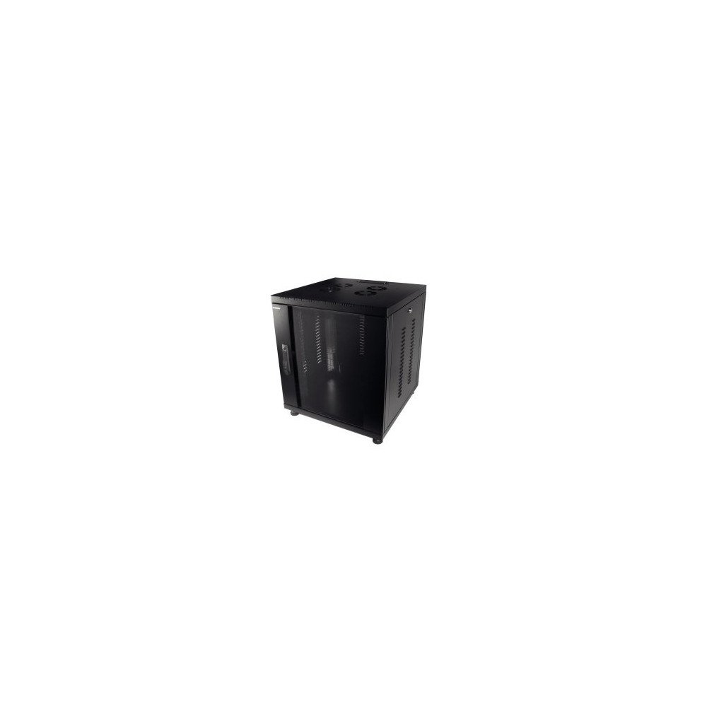 Armadio a pavimento 19" AudioRack 12U, 600x600 mm, nero – porta vetro e ventilazione