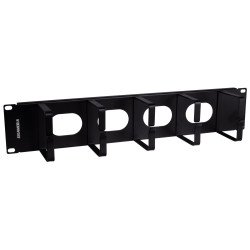 Pannello Passacavi ad Anelli 19" 2U Nero
