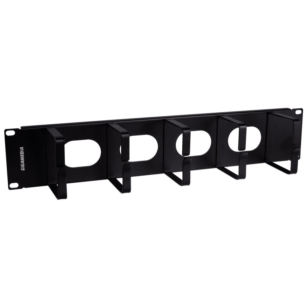 Pannello Passacavi ad Anelli 19" 2U Nero